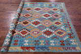 Reversible Kilim Flat Weave Wool On Wool Rug - 5' 10" X 8' 0" - Golden Nile