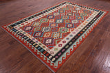 Reversible Kilim Flat Weave Wool On Wool Rug - 6' 7" X 10' 2" - Golden Nile