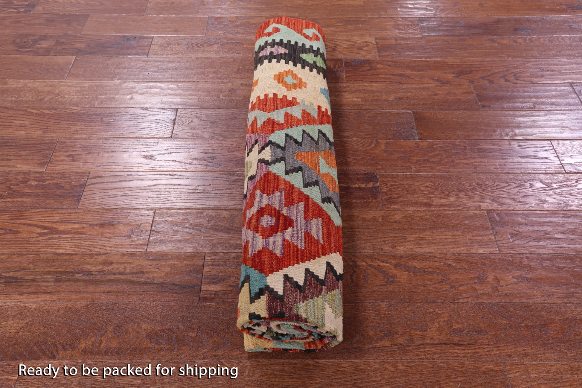 Reversible Kilim Flat Weave Wool On Wool Rug - 6' 7" X 10' 2" - Golden Nile
