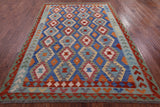 Reversible Kilim Flat Weave Wool On Wool Rug - 6' 5" X 9' 6" - Golden Nile