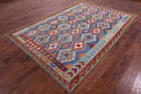 Reversible Kilim Flat Weave Wool On Wool Rug - 6' 5" X 9' 6" - Golden Nile