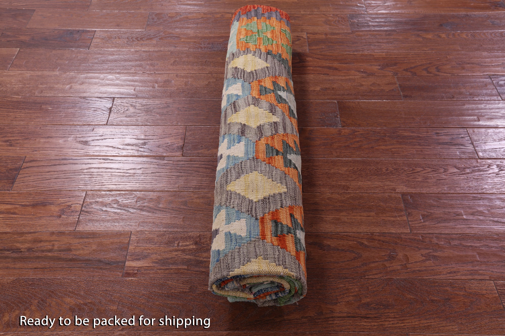 Reversible Kilim Flat Weave Wool On Wool Rug - 6' 9" X 9' 6" - Golden Nile