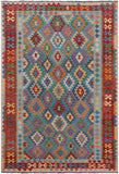 Reversible Kilim Flat Weave Wool On Wool Rug - 6' 8" X 9' 9" - Golden Nile