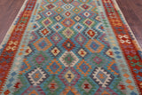 Reversible Kilim Flat Weave Wool On Wool Rug - 6' 8" X 9' 9" - Golden Nile