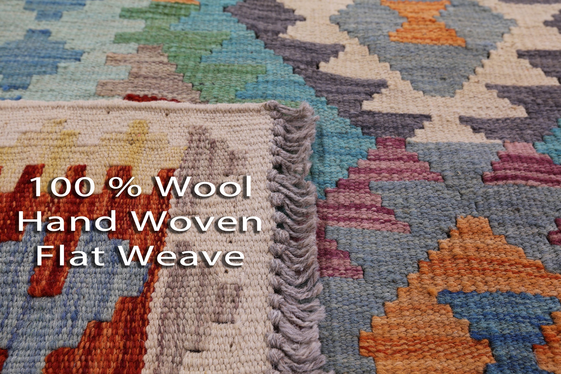 Reversible Kilim Flat Weave Wool On Wool Rug - 6' 8" X 9' 9" - Golden Nile