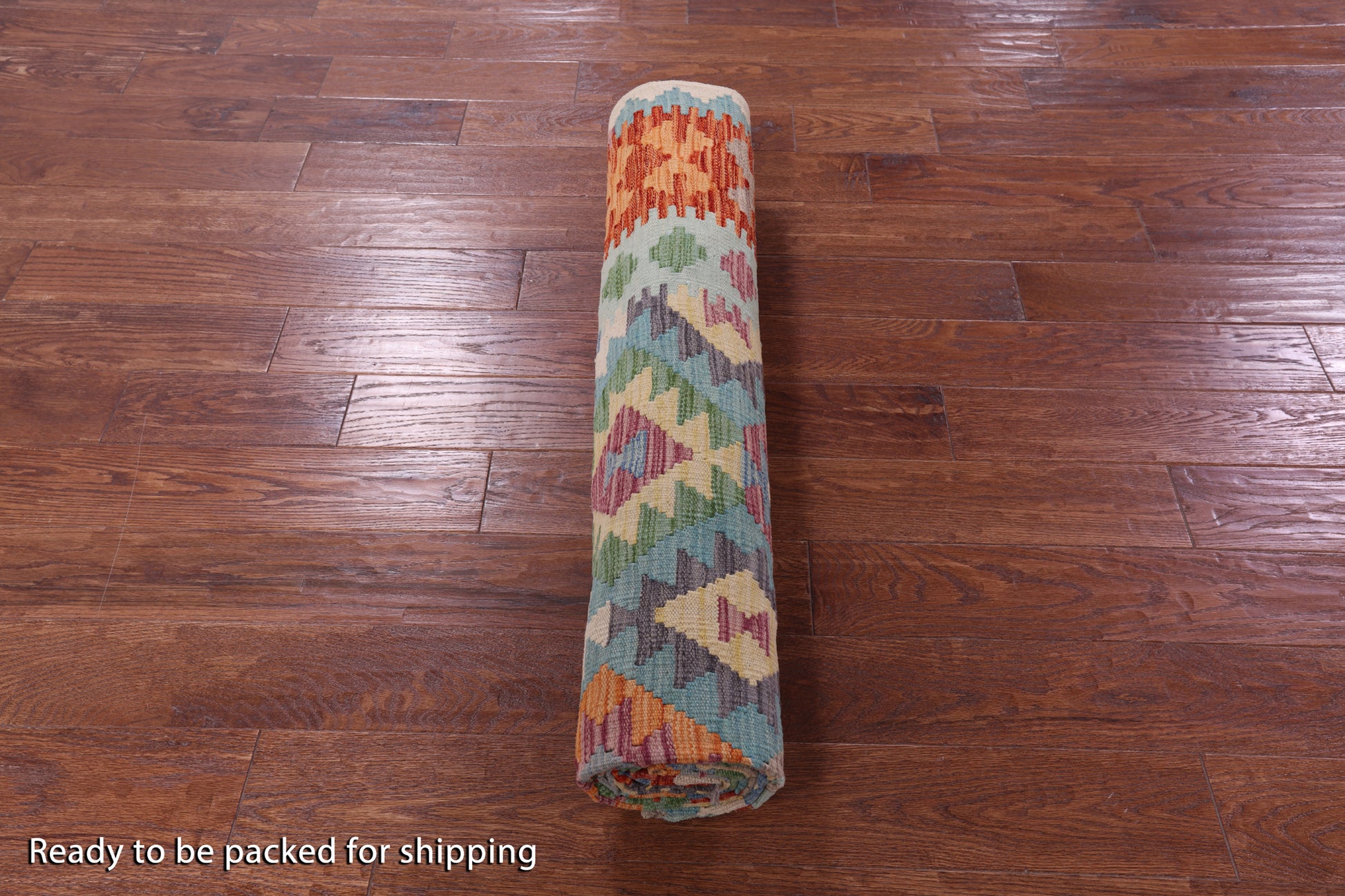 Reversible Kilim Flat Weave Wool On Wool Rug - 6' 8" X 9' 9" - Golden Nile