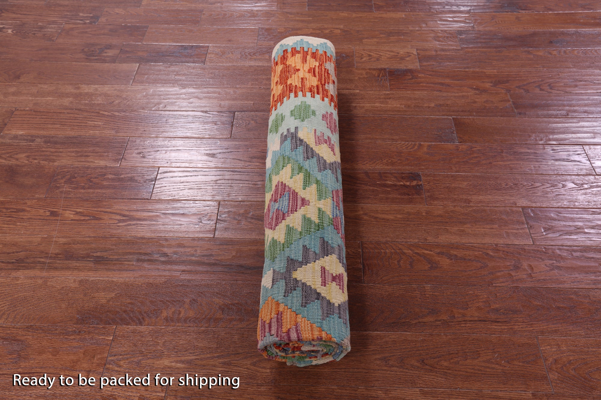 Reversible Kilim Flat Weave Wool On Wool Rug - 6' 8" X 9' 9" - Golden Nile
