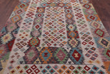 Reversible Kilim Flat Weave Wool On Wool Rug - 6' 6" X 9' 10" - Golden Nile
