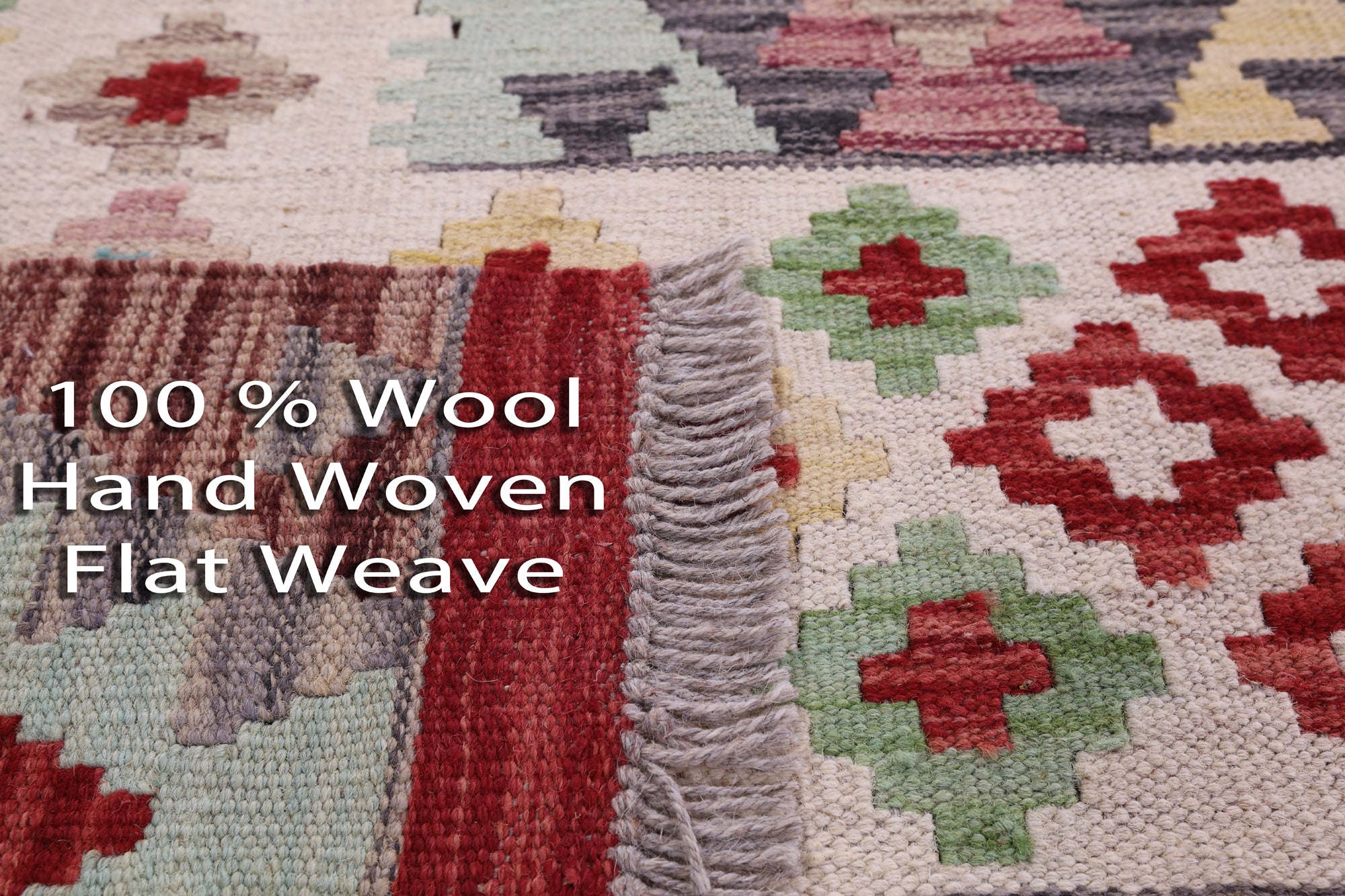 Reversible Kilim Flat Weave Wool On Wool Rug - 6' 6" X 9' 10" - Golden Nile