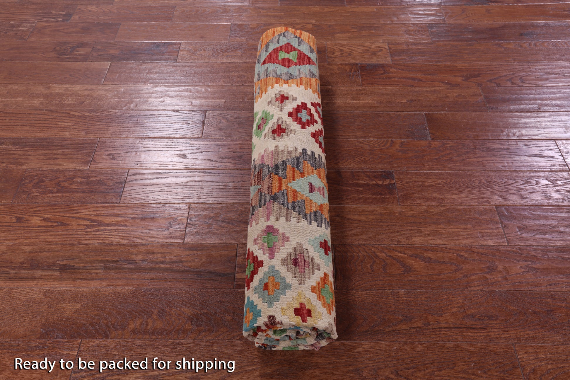 Reversible Kilim Flat Weave Wool On Wool Rug - 6' 6" X 9' 10" - Golden Nile