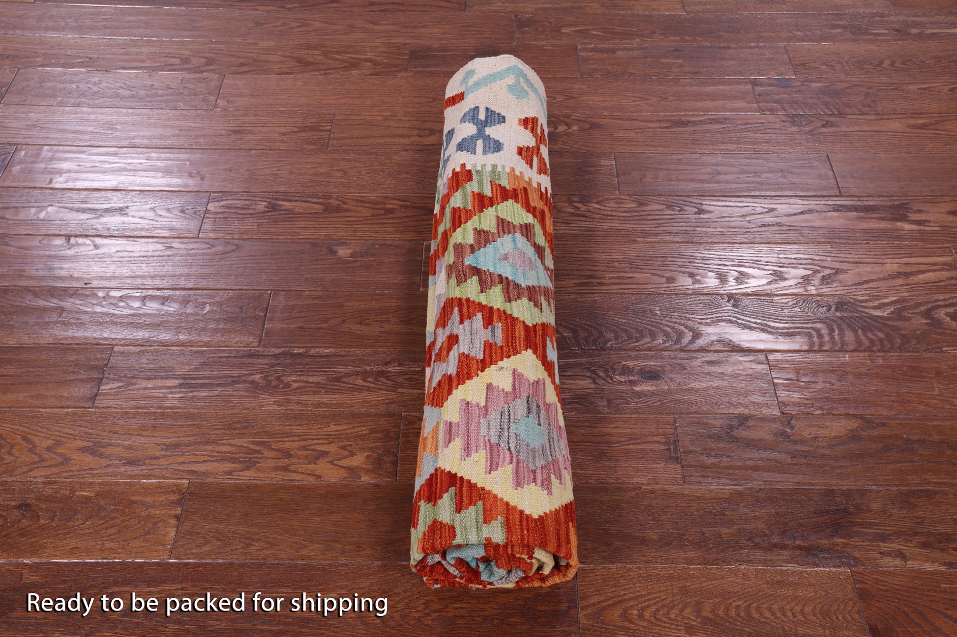 Reversible Kilim Flat Weave Wool On Wool Rug - 6' 8" X 9' 8" - Golden Nile