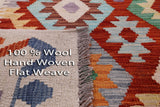 Reversible Kilim Flat Weave Wool On Wool Rug - 6' 8" X 9' 8" - Golden Nile
