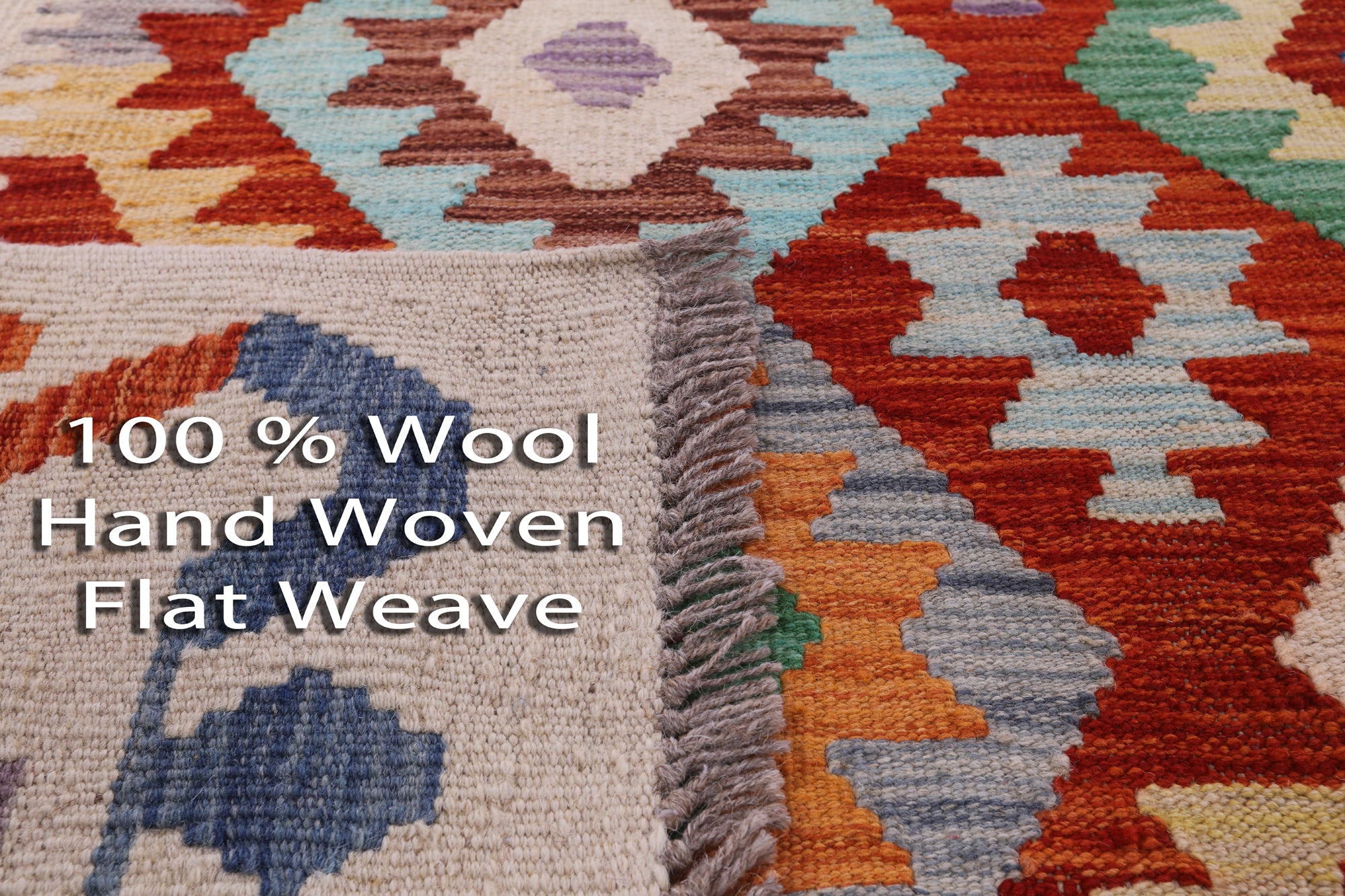 Reversible Kilim Flat Weave Wool On Wool Rug - 6' 8" X 9' 8" - Golden Nile