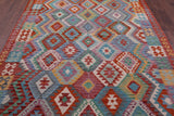 Reversible Kilim Flat Weave Wool On Wool Rug - 6' 9" X 9' 9" - Golden Nile