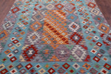 Reversible Kilim Flat Weave Wool On Wool Rug - 6' 7" X 9' 7" - Golden Nile