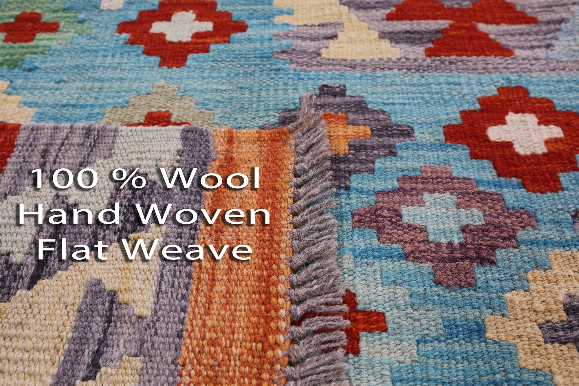 Reversible Kilim Flat Weave Wool On Wool Rug - 6' 7" X 9' 7" - Golden Nile
