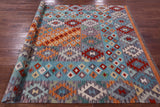 Reversible Kilim Flat Weave Wool On Wool Rug - 6' 7" X 9' 7" - Golden Nile