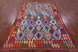 Reversible Kilim Flat Weave Wool On Wool Rug - 6' 7" X 9' 7" - Golden Nile