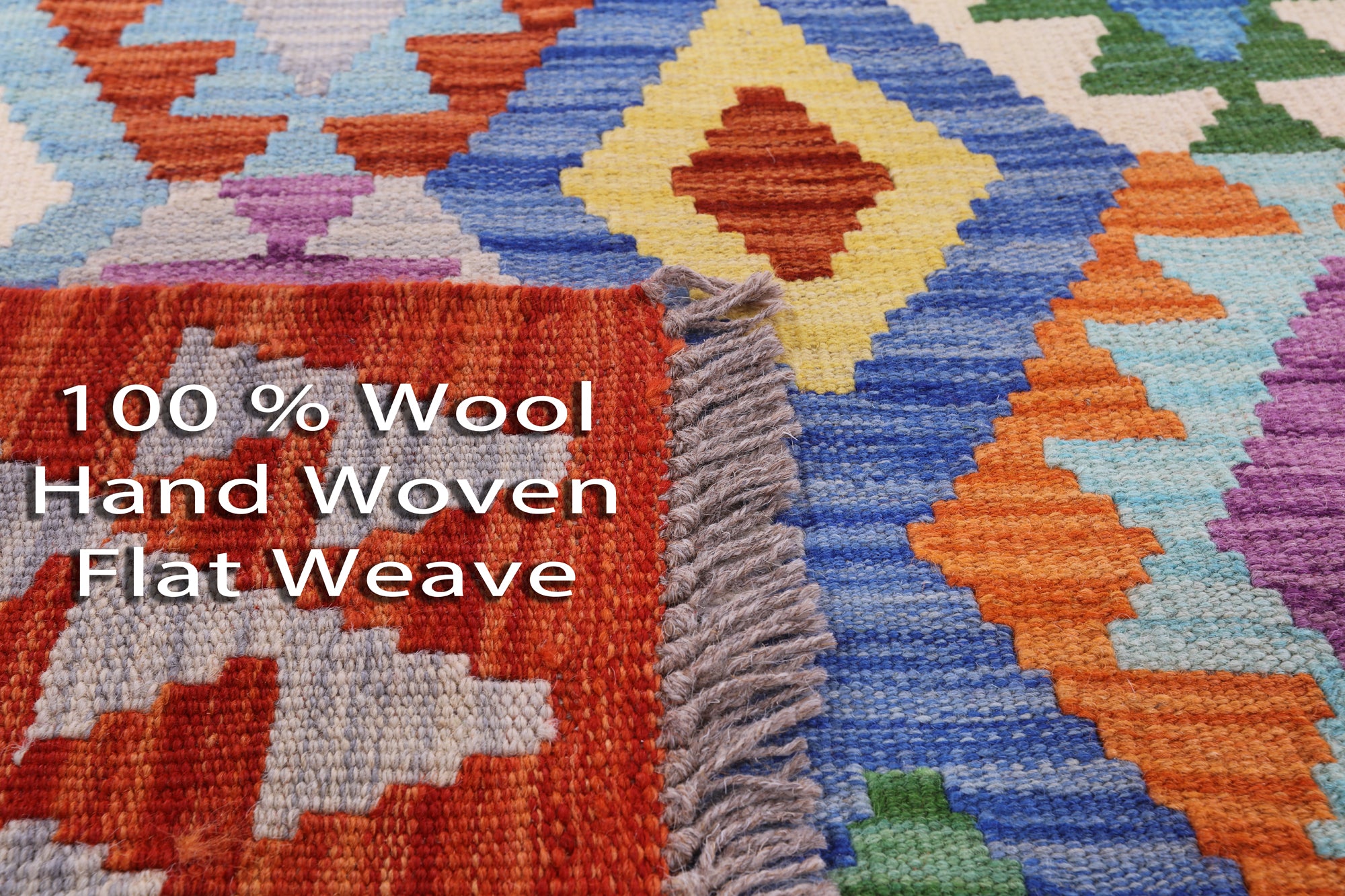 Reversible Kilim Flat Weave Wool On Wool Rug - 6' 7" X 9' 7" - Golden Nile