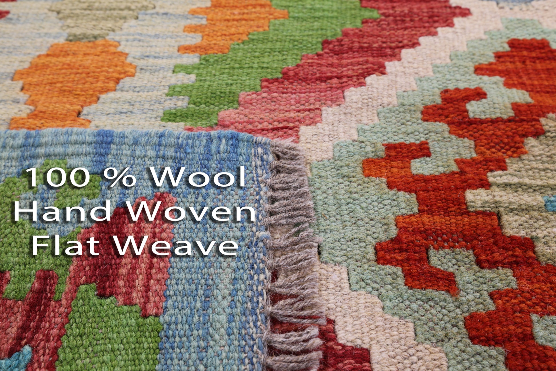 Reversible Kilim Flat Weave Wool On Wool Rug - 6' 10" X 9' 9" - Golden Nile