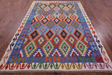 Reversible Kilim Flat Weave Wool On Wool Rug - 6' 9" X 9' 8" - Golden Nile