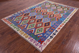 Reversible Kilim Flat Weave Wool On Wool Rug - 6' 9" X 9' 8" - Golden Nile