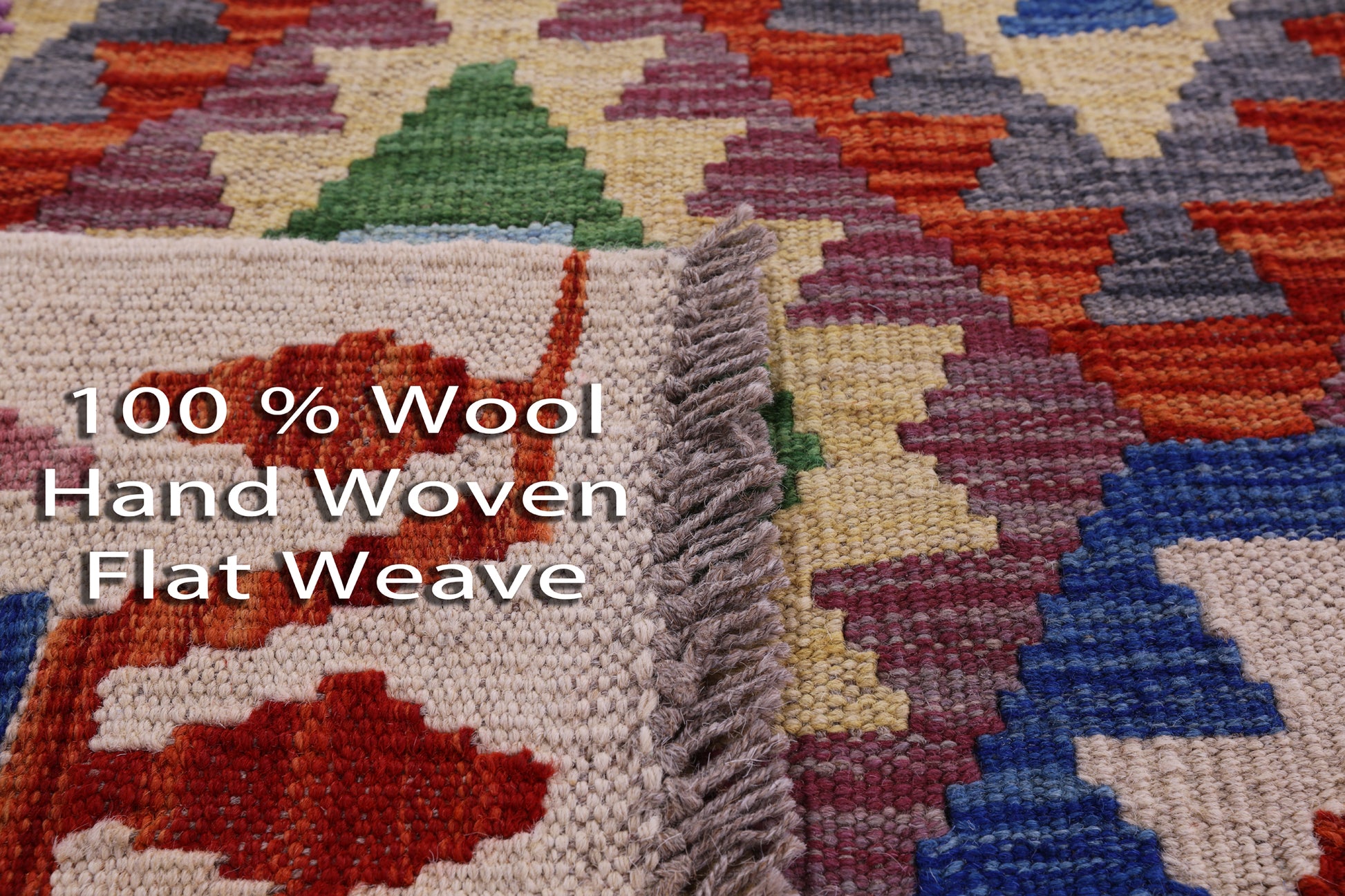 Reversible Kilim Flat Weave Wool On Wool Rug - 6' 9" X 9' 8" - Golden Nile
