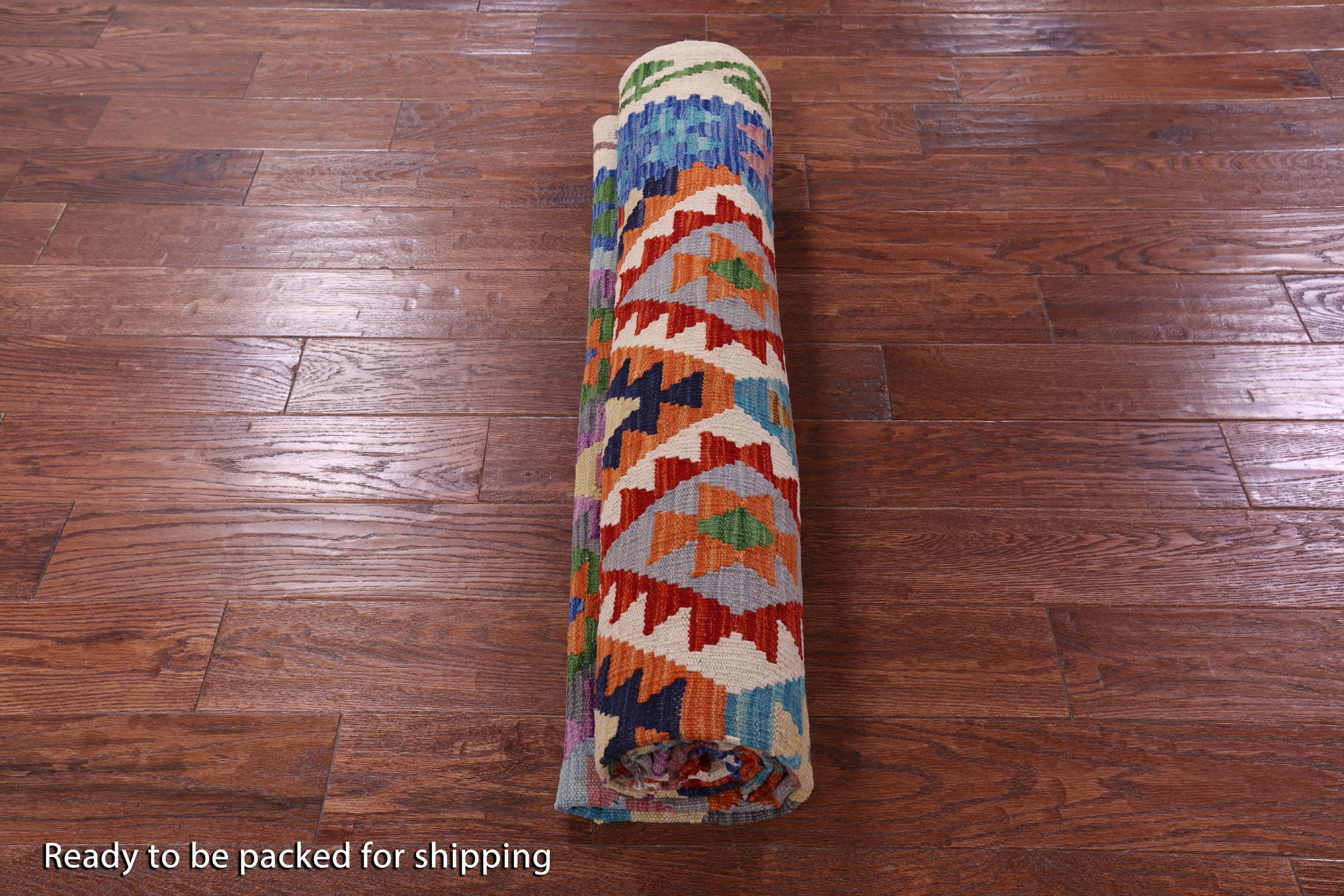 Reversible Kilim Flat Weave Wool On Wool Rug - 6' 9" X 9' 8" - Golden Nile