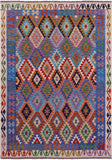 Reversible Kilim Flat Weave Wool On Wool Rug - 6' 9" X 9' 8" - Golden Nile