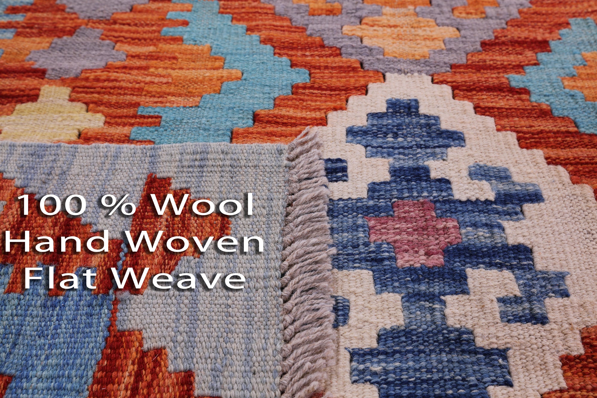 Reversible Kilim Flat Weave Wool On Wool Rug - 6' 5" X 9' 6" - Golden Nile