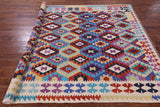 Reversible Kilim Flat Weave Wool On Wool Rug - 6' 9" X 9' 9" - Golden Nile