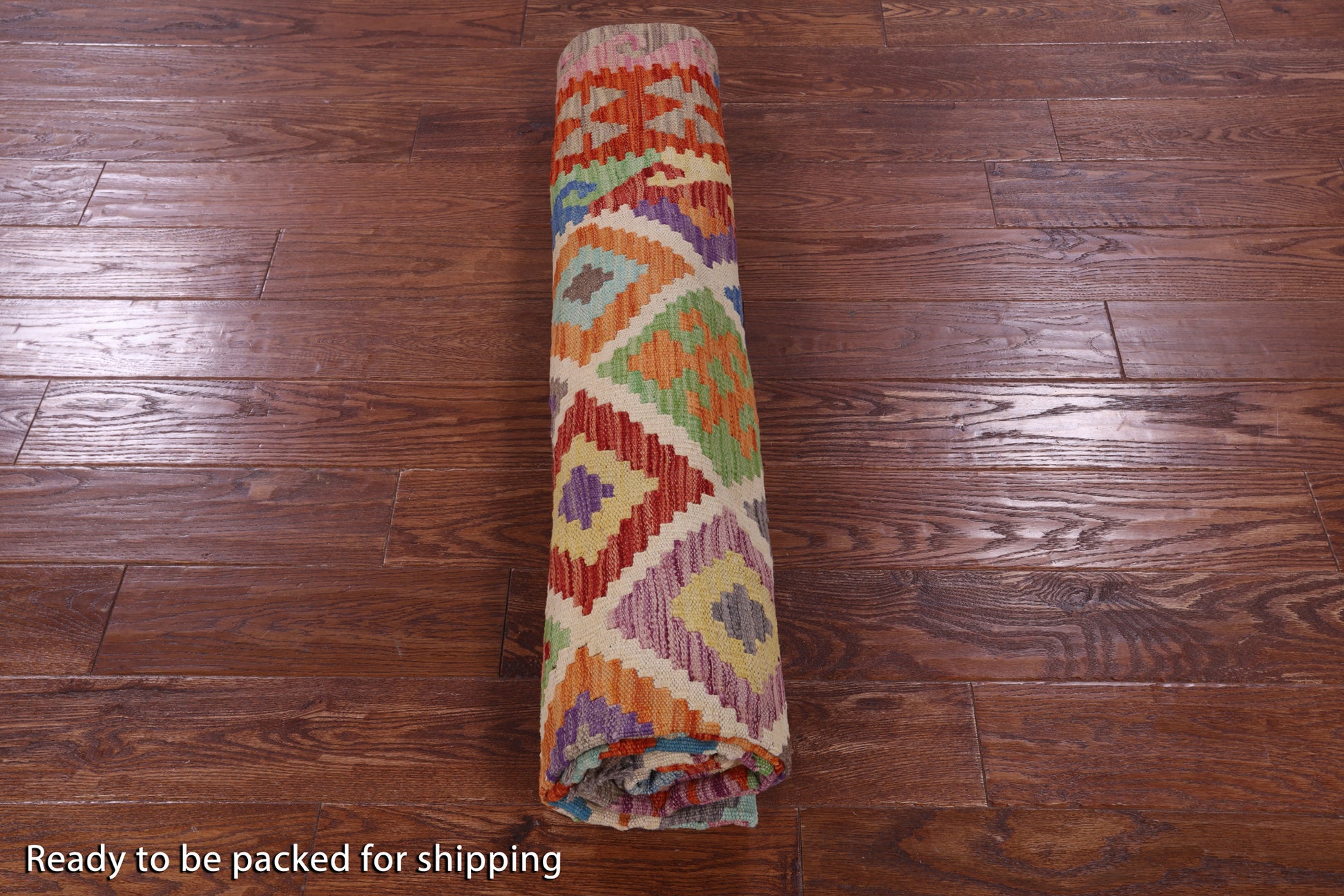 Reversible Kilim Flat Weave Wool On Wool Rug - 6' 8" X 9' 8" - Golden Nile
