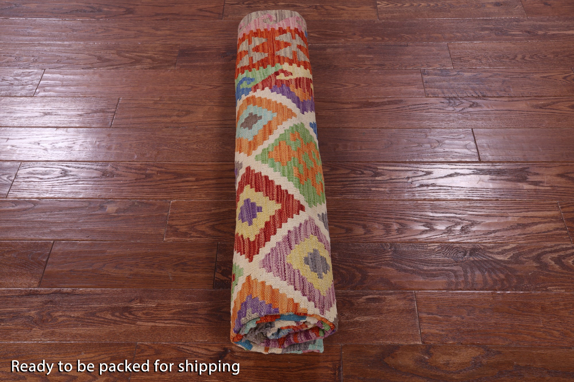 Reversible Kilim Flat Weave Wool On Wool Rug - 6' 8" X 9' 8" - Golden Nile