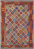 Reversible Kilim Flat Weave Wool On Wool Rug - 6' 8" X 9' 8" - Golden Nile