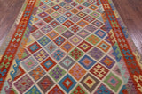 Reversible Kilim Flat Weave Wool On Wool Rug - 6' 8" X 9' 8" - Golden Nile