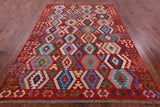 Reversible Kilim Flat Weave Wool On Wool Rug - 6' 10" X 9' 10" - Golden Nile