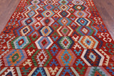 Reversible Kilim Flat Weave Wool On Wool Rug - 6' 10" X 9' 10" - Golden Nile