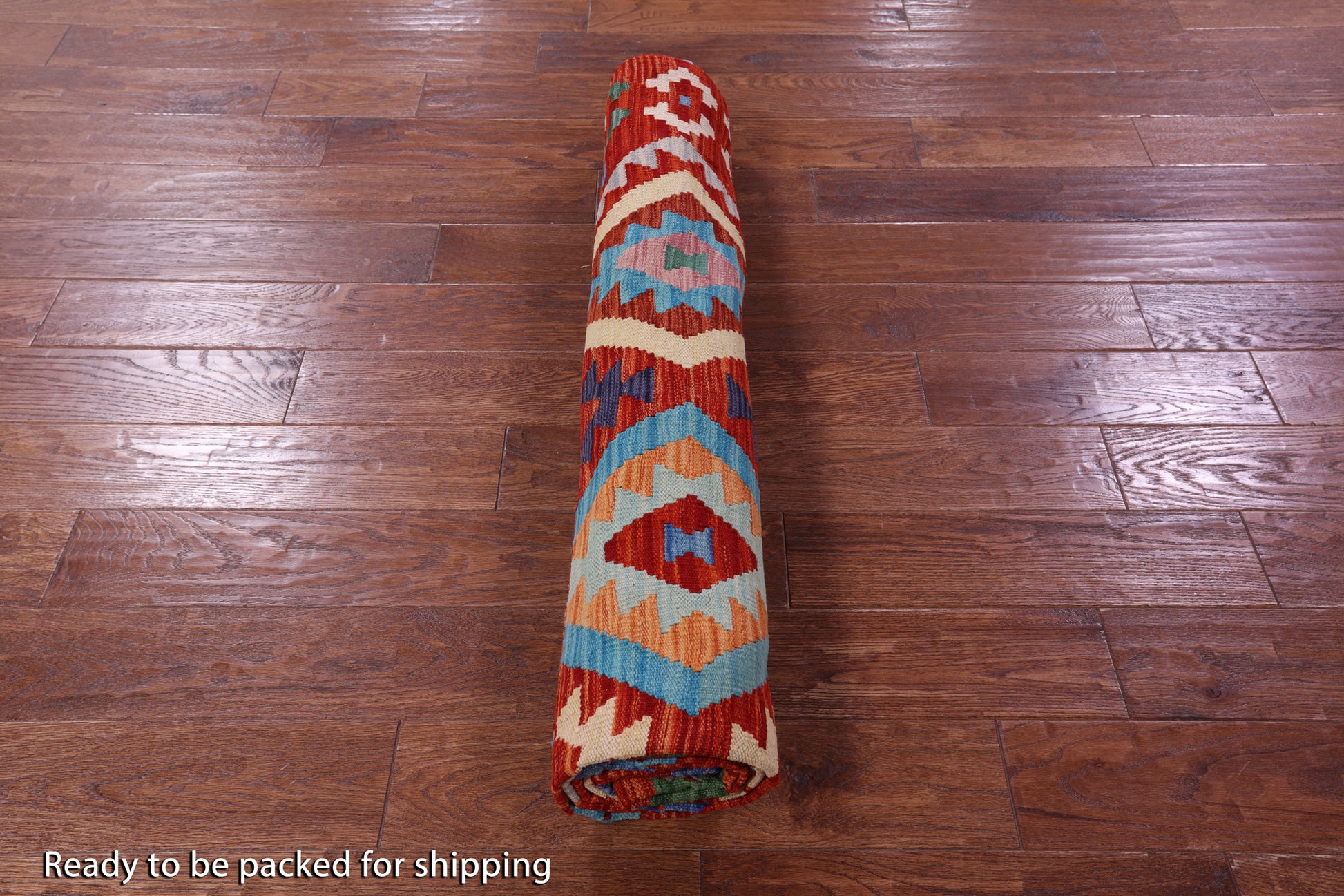 Reversible Kilim Flat Weave Wool On Wool Rug - 6' 10" X 9' 10" - Golden Nile