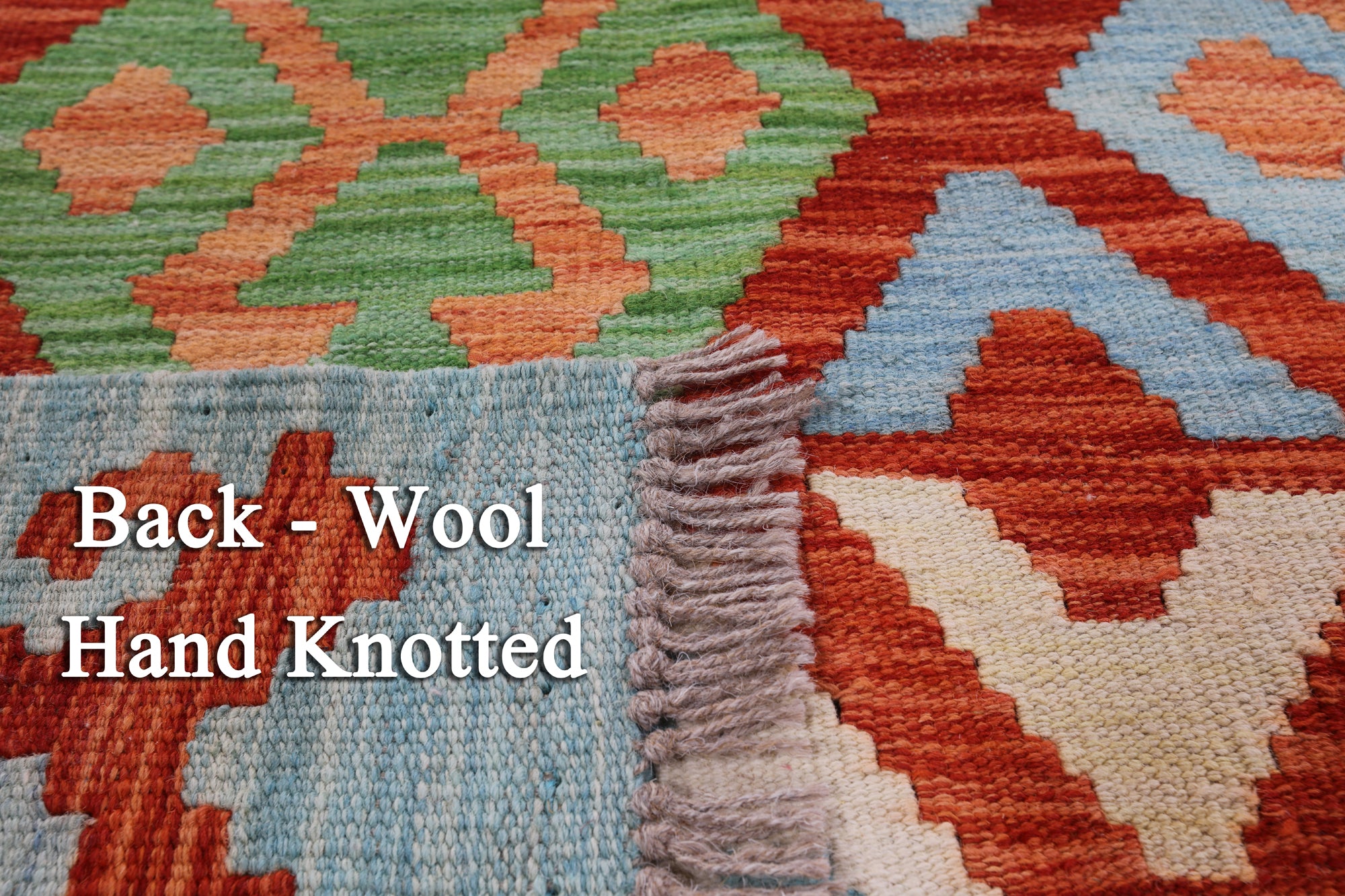 Reversible Kilim Flat Weave Wool On Wool Rug - 6' 10" X 9' 8" - Golden Nile