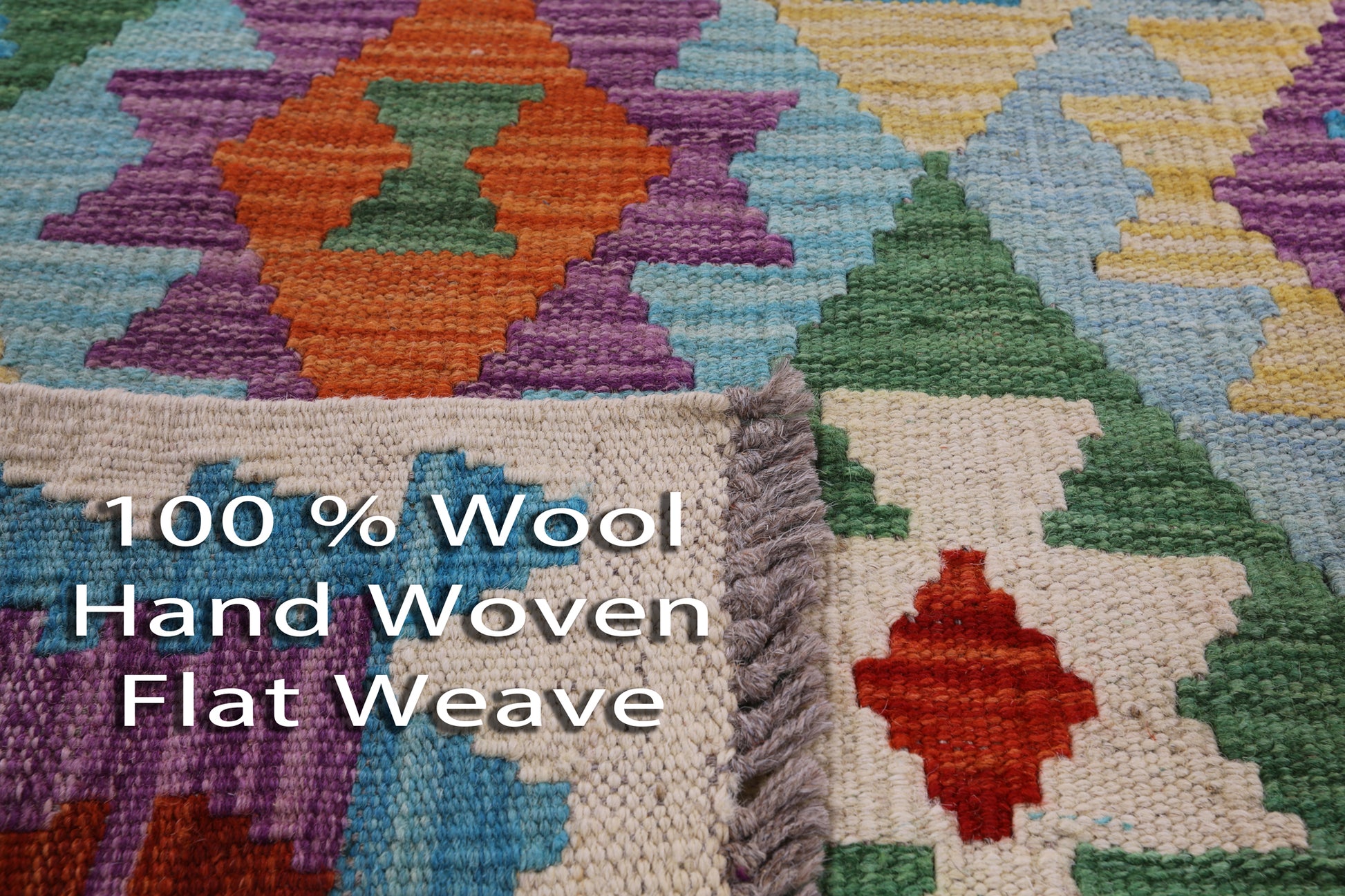 Reversible Kilim Flat Weave Wool On Wool Rug - 5' 9" X 7' 11" - Golden Nile