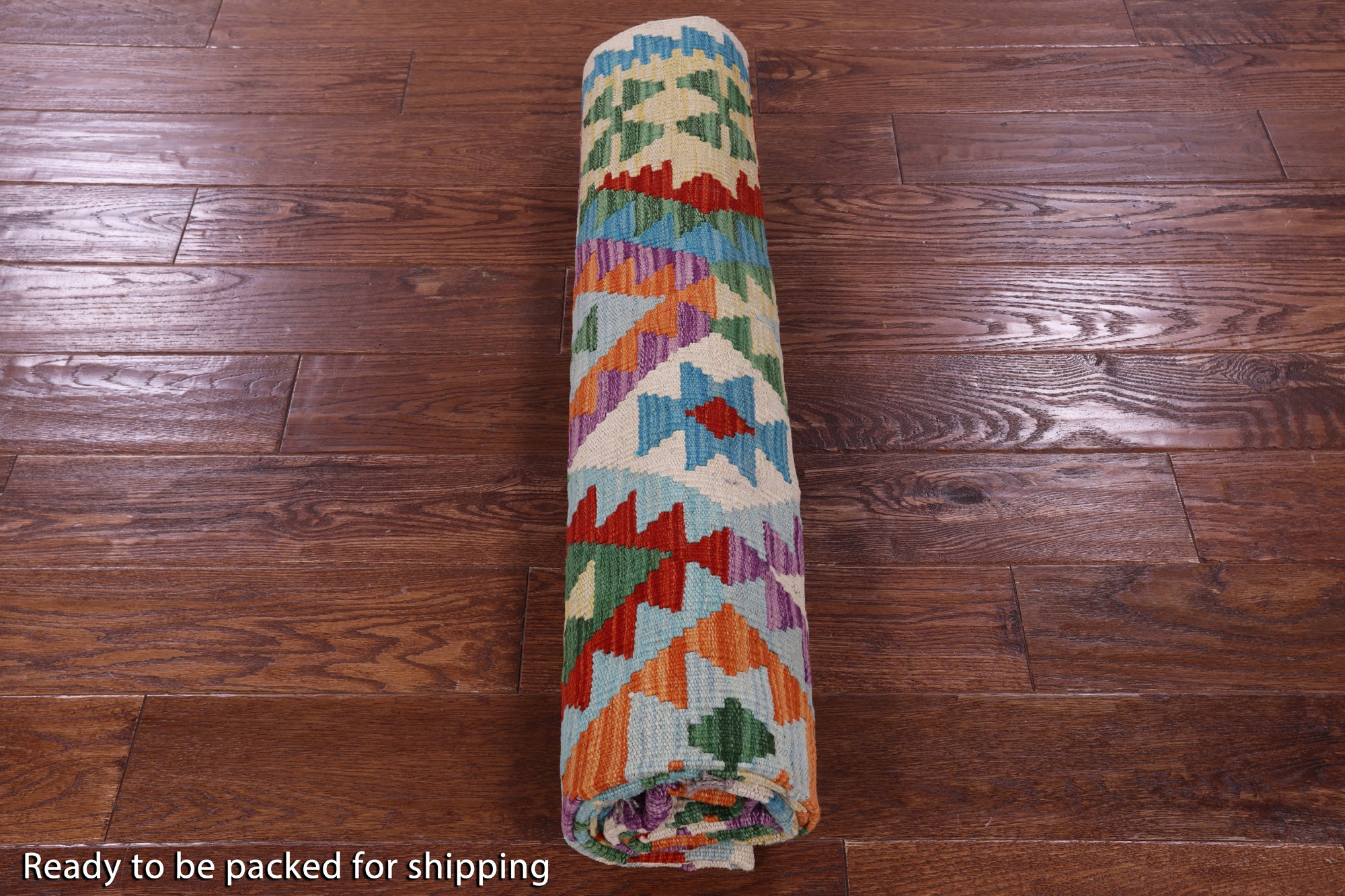 Reversible Kilim Flat Weave Wool On Wool Rug - 5' 9" X 7' 11" - Golden Nile