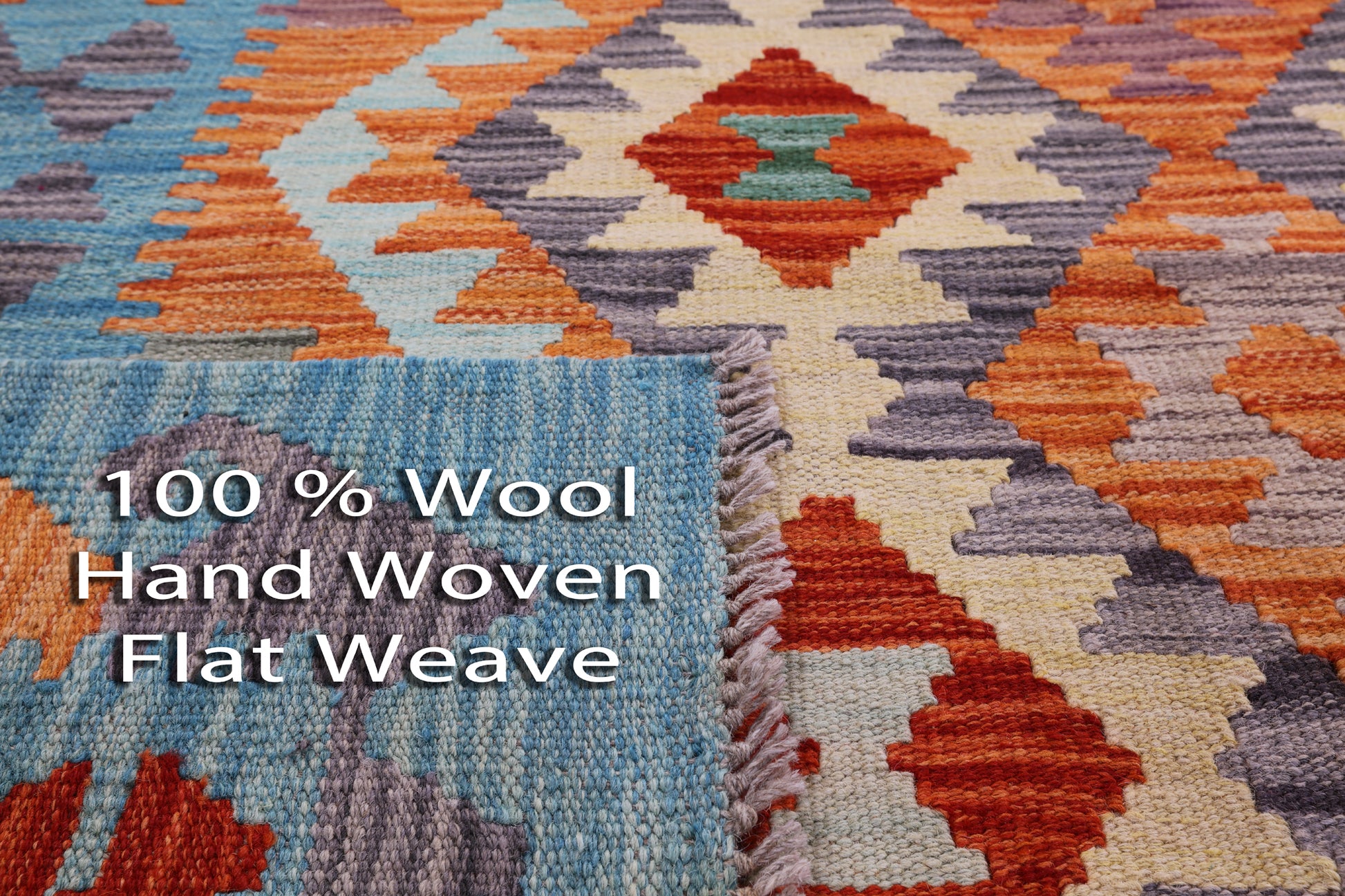 Reversible Kilim Flat Weave Wool On Wool Rug - 5' 7" X 8' 1" - Golden Nile