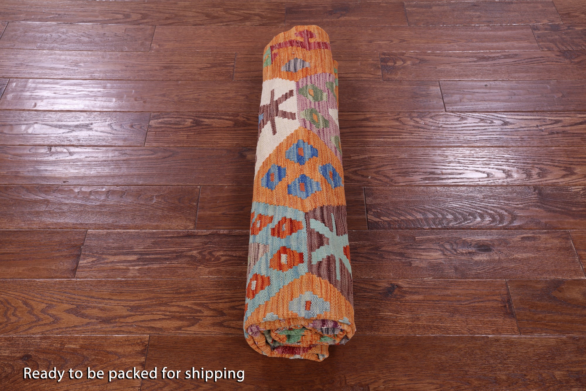 Reversible Kilim Flat Weave Wool On Wool Rug - 5' 9" X 8' 1" - Golden Nile
