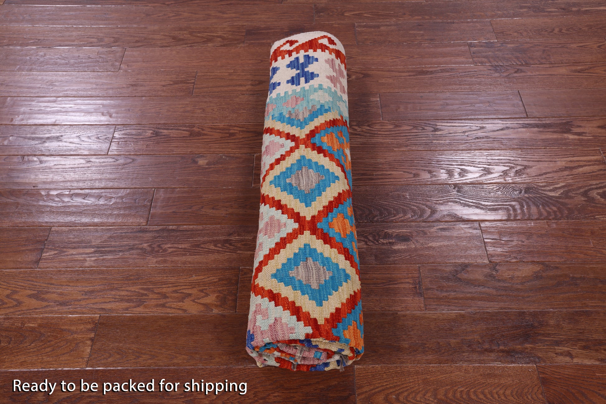 Reversible Kilim Flat Weave Wool On Wool Rug - 6' 8" X 9' 6" - Golden Nile