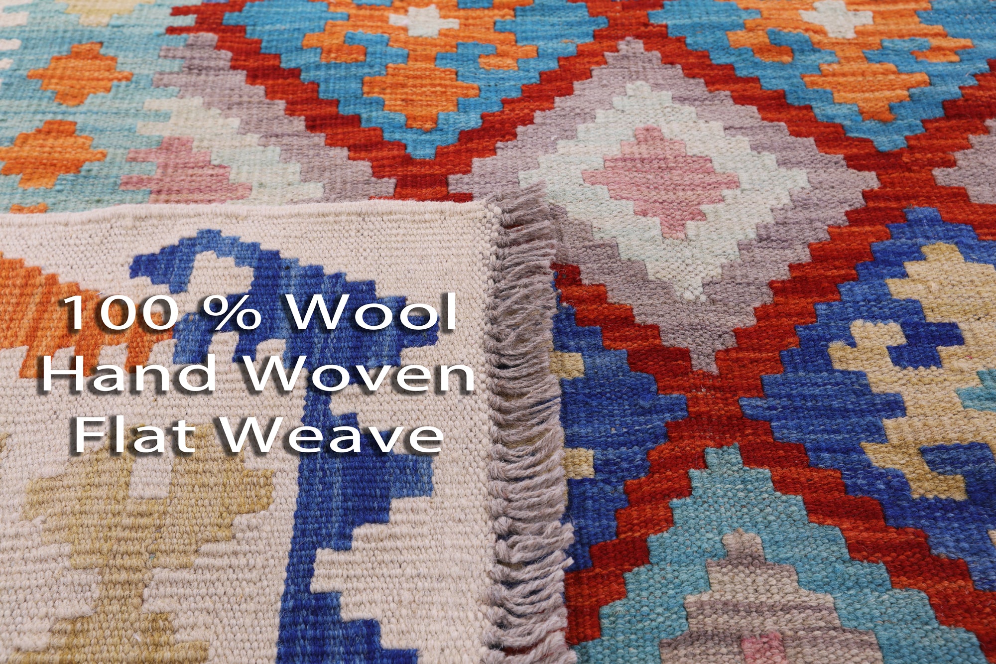 Reversible Kilim Flat Weave Wool On Wool Rug - 6' 8" X 9' 6" - Golden Nile
