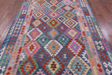 Reversible Kilim Flat Weave Wool On Wool Rug - 6' 6" X 10' 0" - Golden Nile