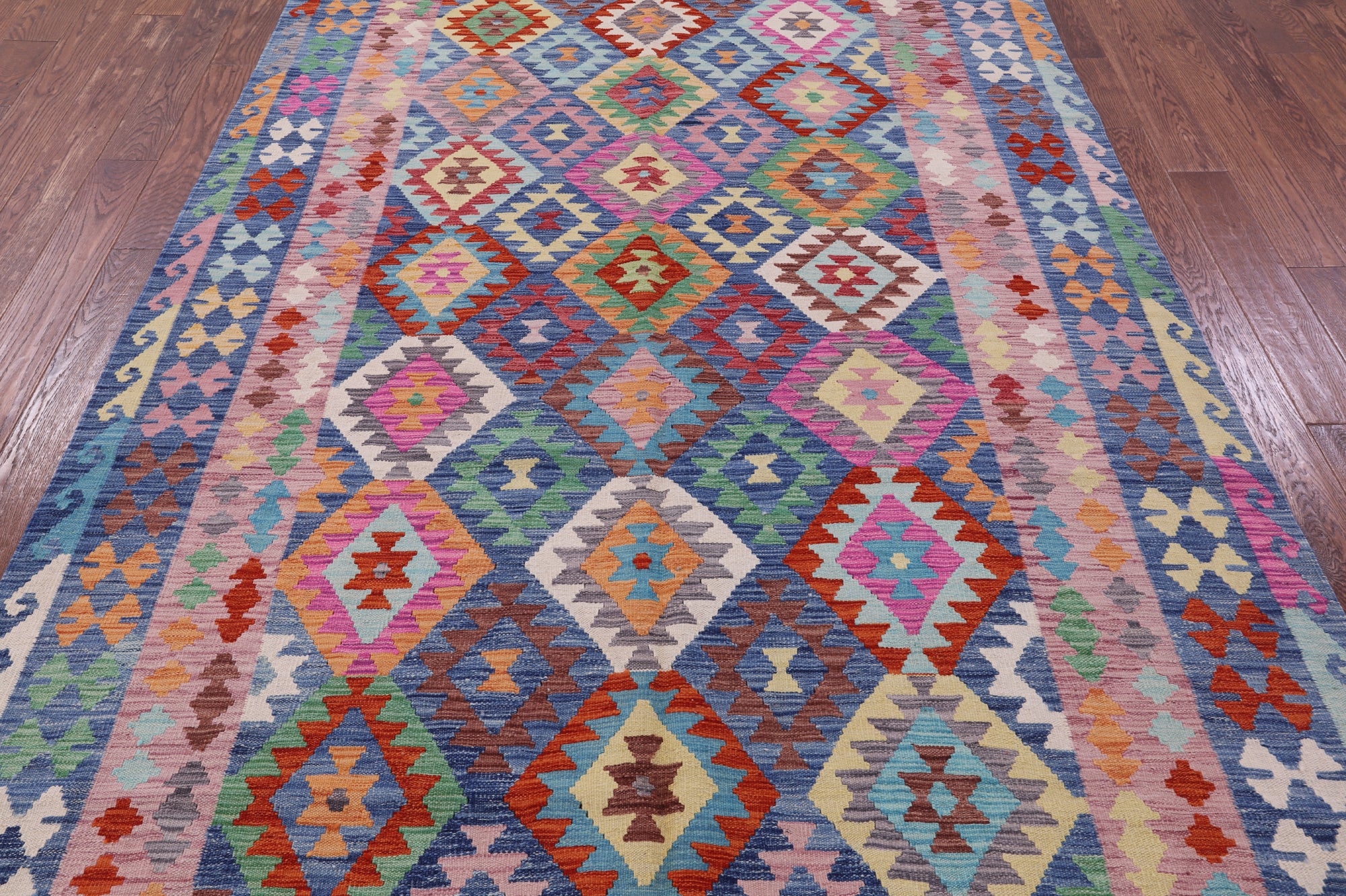 Reversible Kilim Flat Weave Wool On Wool Rug - 6' 6" X 10' 0" - Golden Nile