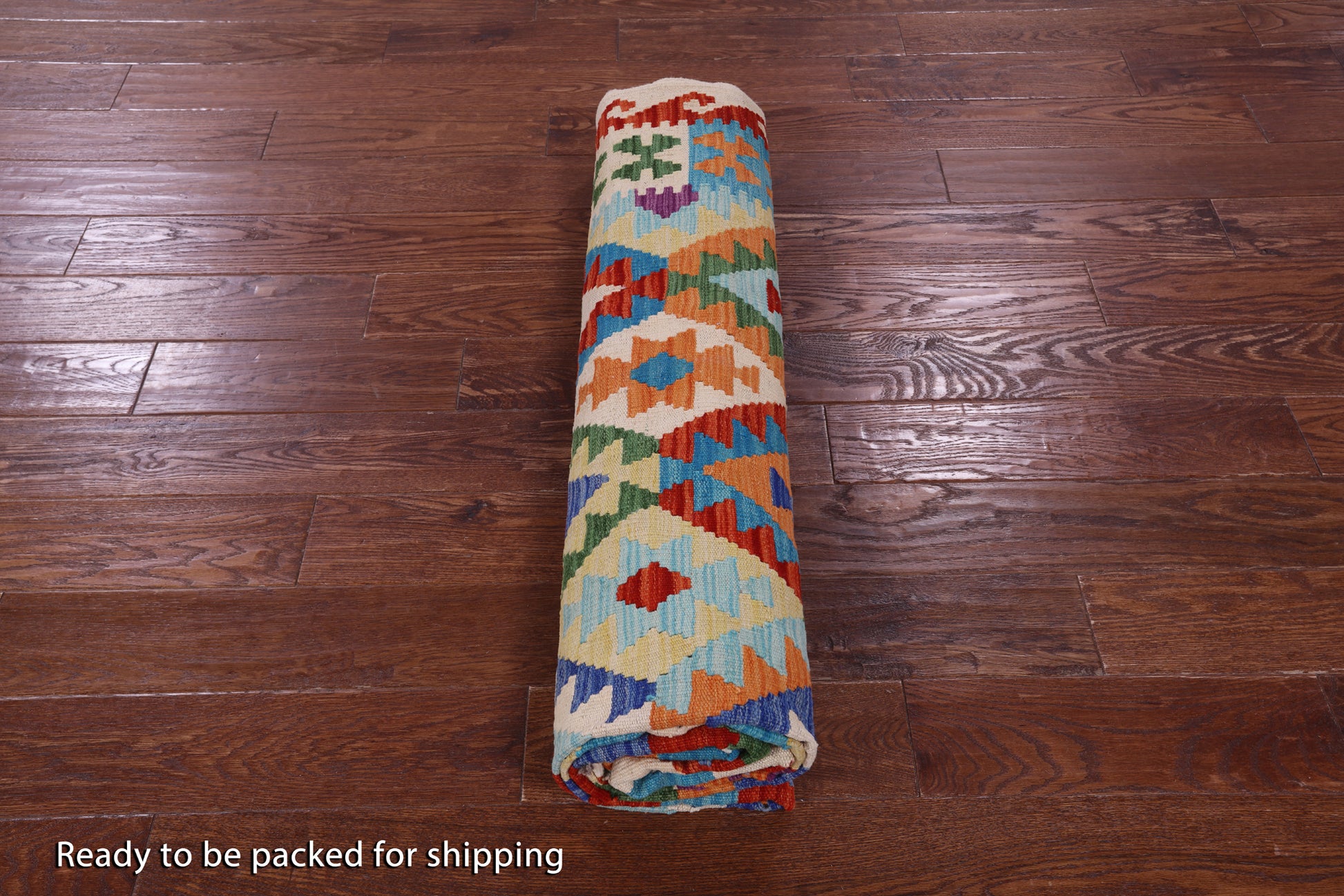 Reversible Kilim Flat Weave Wool On Wool Rug - 6' 7" X 9' 9" - Golden Nile