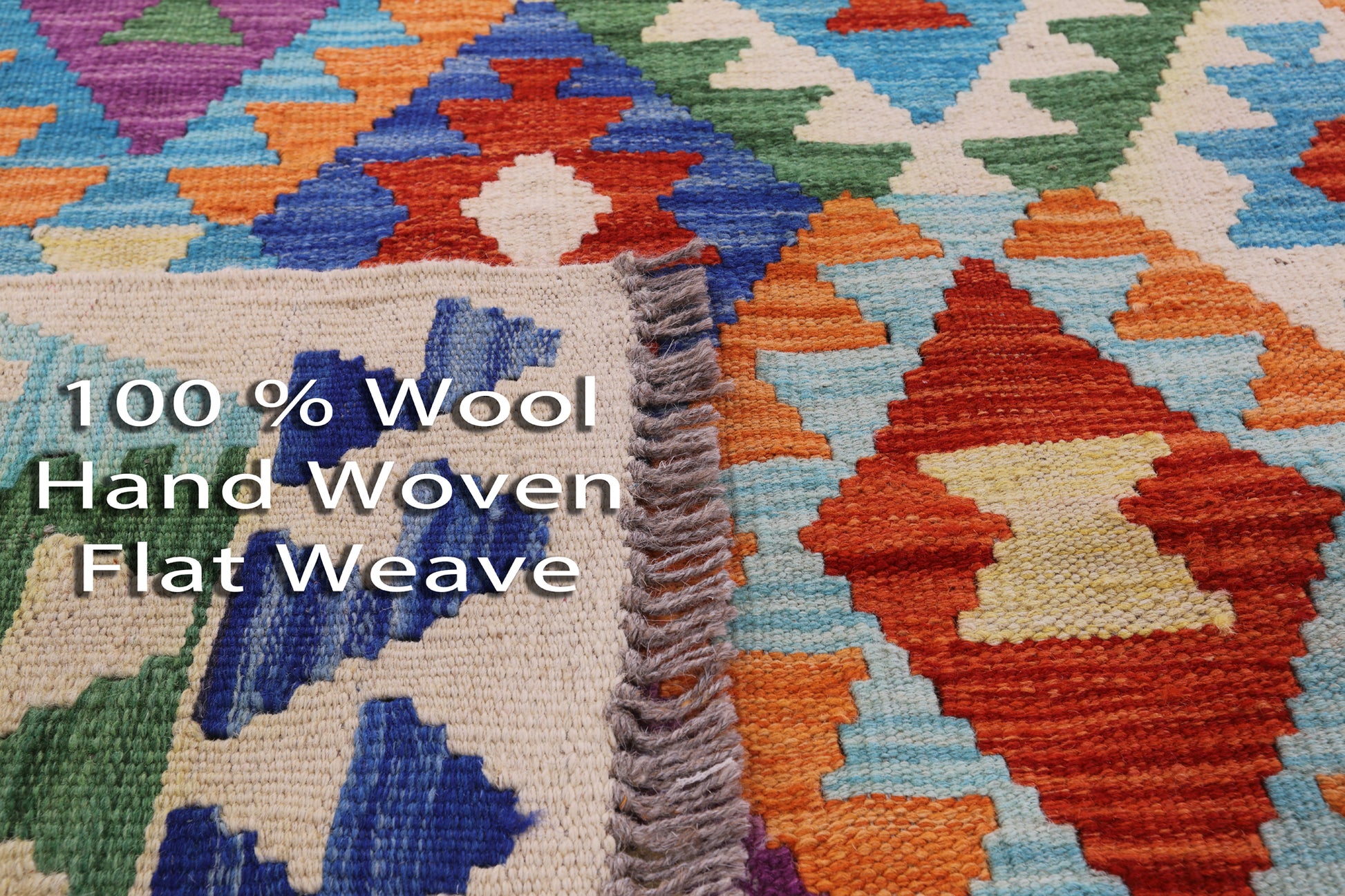 Reversible Kilim Flat Weave Wool On Wool Rug - 6' 7" X 9' 9" - Golden Nile