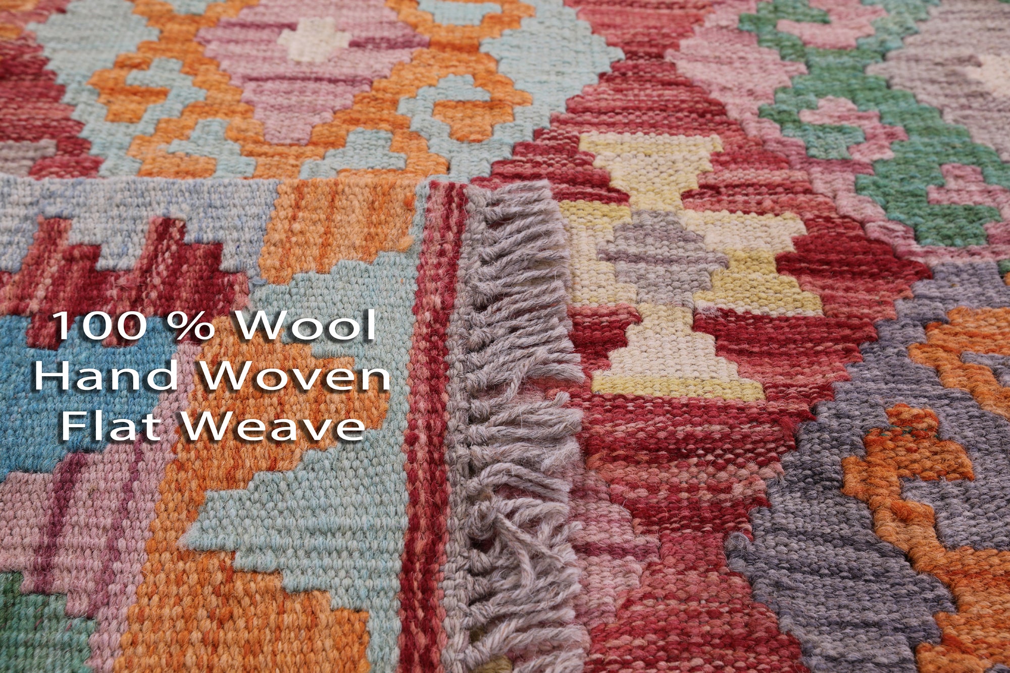 Reversible Kilim Flat Weave Wool On Wool Rug - 6' 9" X 9' 9" - Golden Nile